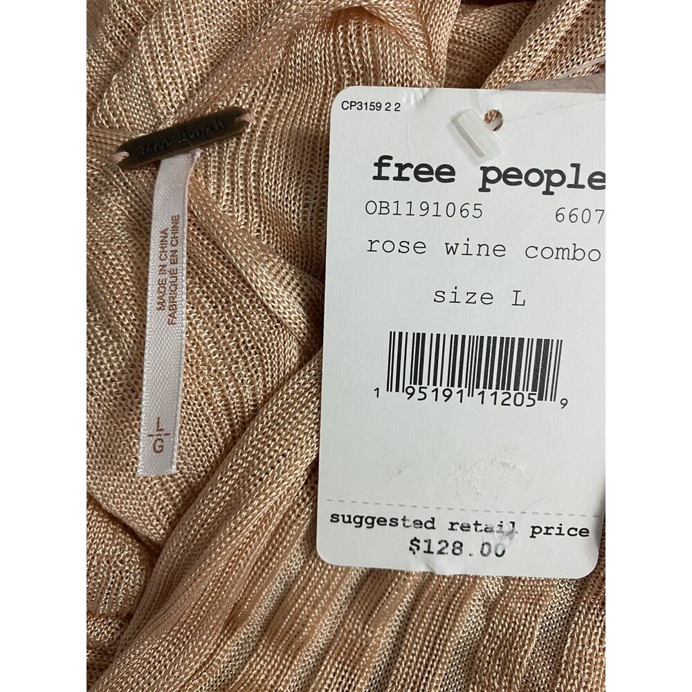 FREE PEOPLE Womens Orange Long Sleeve Surplice Neckline Top Size L A002083 - Picture 6 of 6